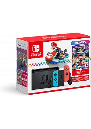 Console Nintendo Switch Mario Kart 8 Bundle + Abonnement 12 Mois En Ligne - Joy-Con Rouge Et Bleu