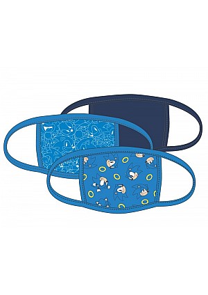 Paquet de 3 Masques en Tissus pour Enfant - Sonic the Hedgehog