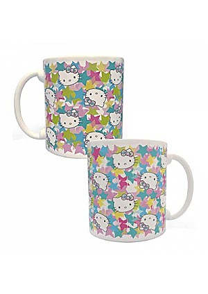 Tasse Hello Kitty 16 Onces Par Bioworld - Motifs Hello Kitty et Étoiles