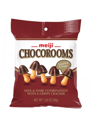 Biscuit Chocorooms (Kinoko No Yama En Version Américaine) Par Meiji - Chocolat Noir Et Au Lait