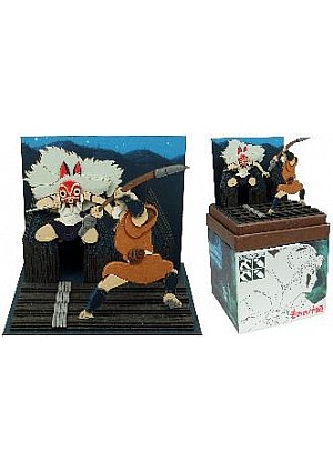 Mini Paper-Kit Miniatuart #136 Par Sankei - Ghibli Princesse Mononoke Night Attack