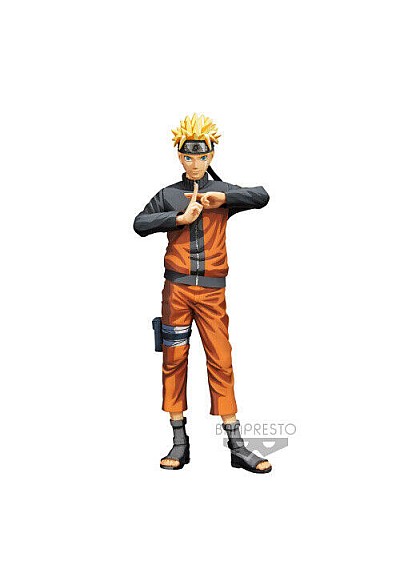 Figurine Naruto Shippuden Par Banpresto - Naruto Uzumaki Grandista Nero Manga Dimensions 27 CM