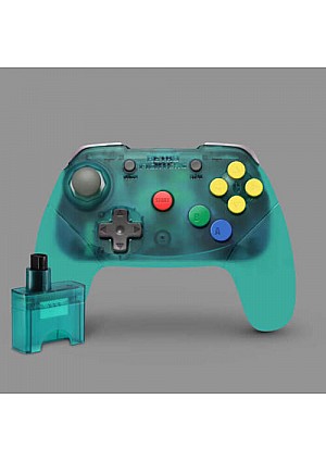 Manette  Sans Fil Pour Nintendo 64 Par Retrofighters - Bleu