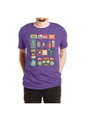 T-Shirt Threadless - Retro Technology (Mauve)