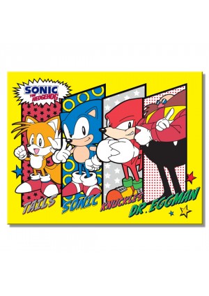 Affiche Murale En Métal - Sonic The Hedgehog Panels 40 x 31,5 CM